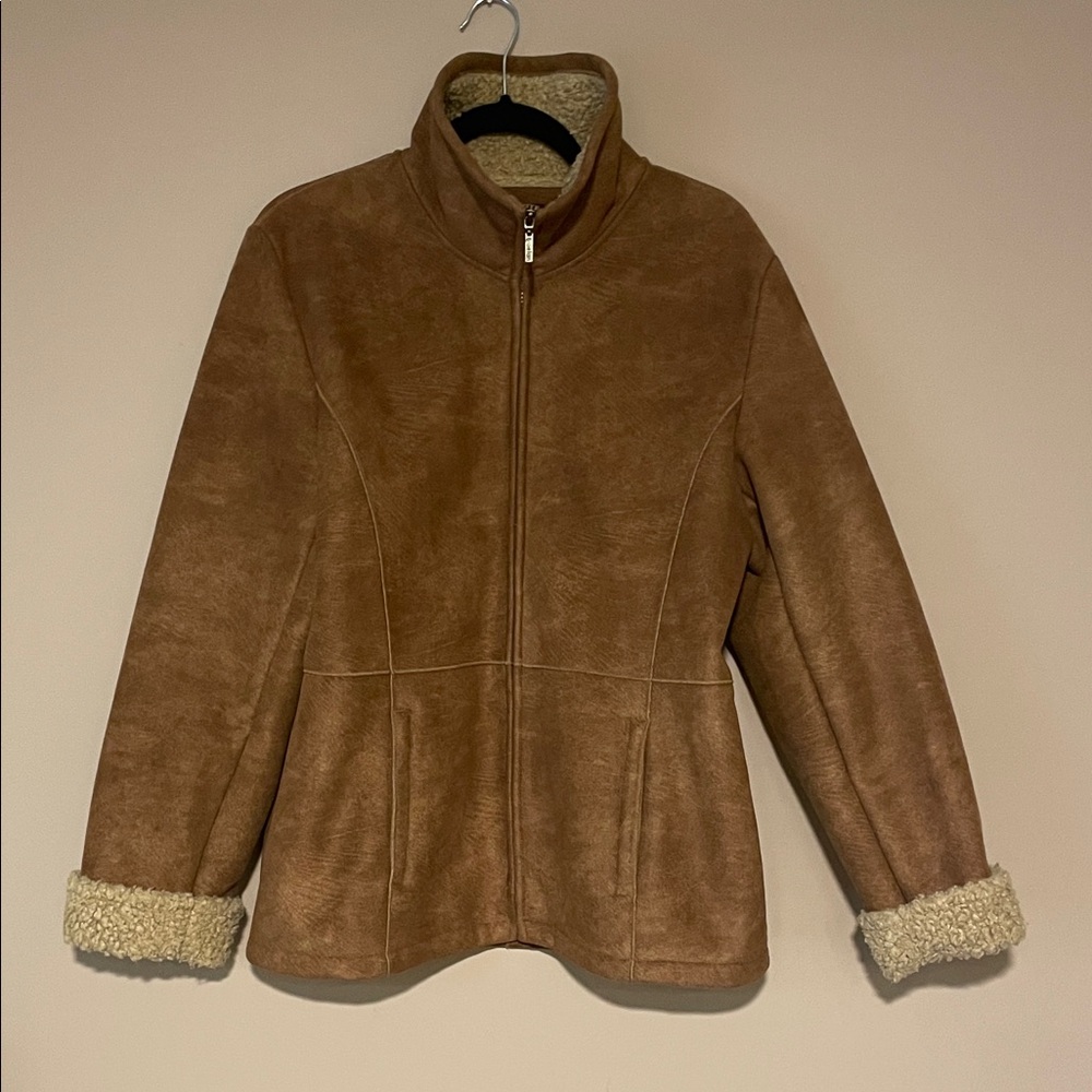 Brayan Women's Tan Jacket with Sherpa Lining